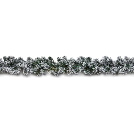 Premier Flocked Woodcote Garland 2.7m