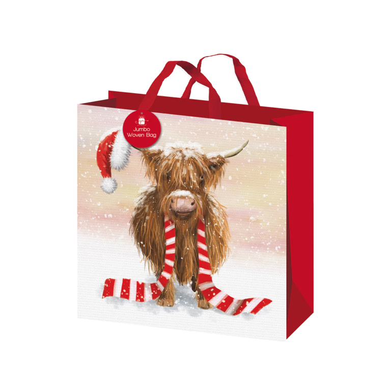 Ig Design Square Woven Bag Highland Cow