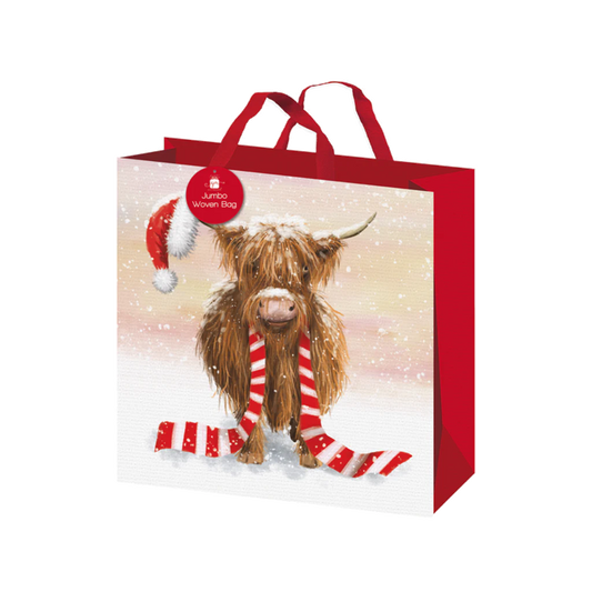 Ig Design Square Woven Bag Highland Cow