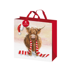 Ig Design Square Woven Bag Highland Cow