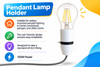 B22 Lamp Holder with Switch BC Bayonet Bulb Cap 3/8 Threaded Bottom Entry White