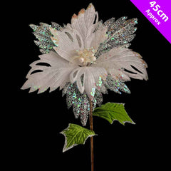 Davies Products Luxury Poinsettia Pick 45cm White