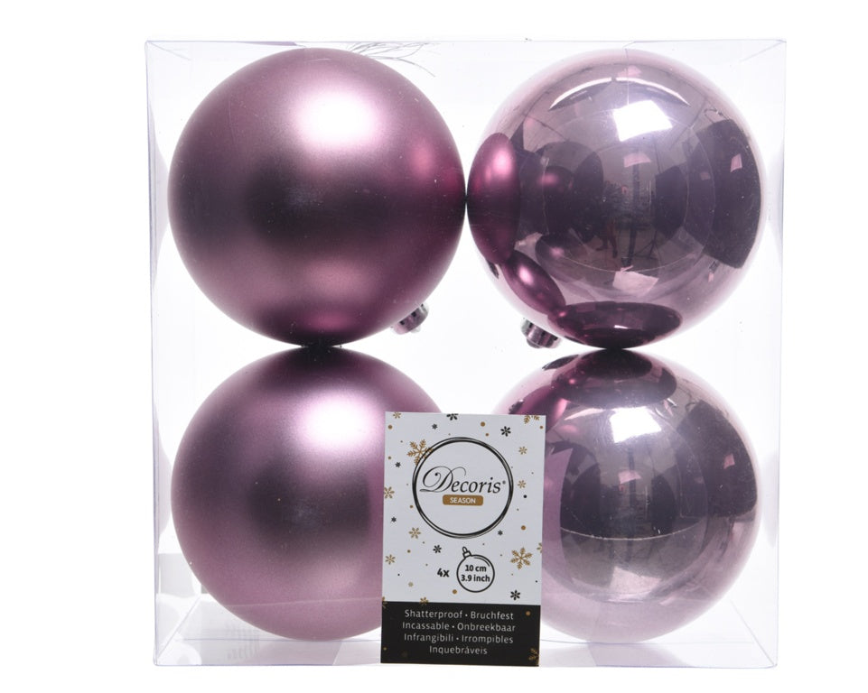 Kaemingk Shatterproof Plain Baubles 10cm C/Lilac