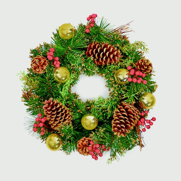Premier Dressed Wreath 40cm Gold