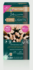 Premier 24 LED Multi Action Battery Operated TIMELIGHTS™ Vintage Gold