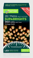 Premier 360 LED Multi Action Supabrights With Timer Vintage Gold/Green Cable
