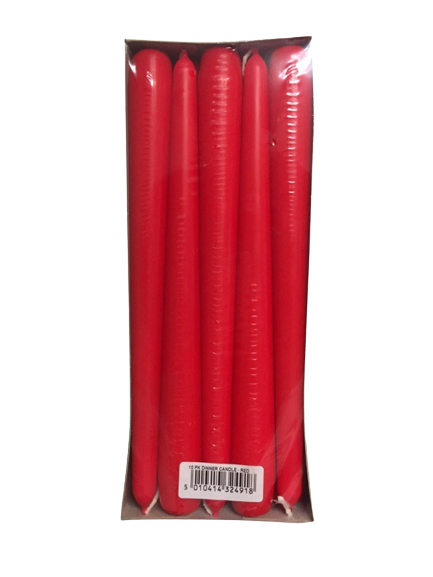 Price's Candles Dinner Candles Pack 10 Red