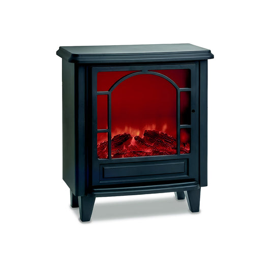 Premier Black Fireplace Ornament 21cm Battery Operated LED Flame with Timer