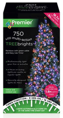 Premier 750 LED Multi Action Treebrights With Timer Rainbow /Green Cable