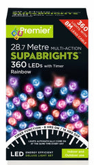 Premier 360 LED Multi Action Supabrights With Timer Rainbow/Green Cable