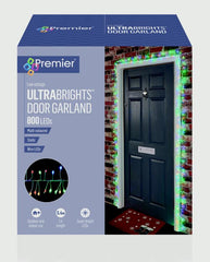 Premier 5.5m Garland Door Lights 800 LED Multi Coloured Christmas Decoration