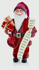 Premier Standing Santa With Glasses 40cm Burgundy