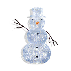Premier Acrylic Snowman 90cm with 80 White LEDs Christmas Outdoor Decoration