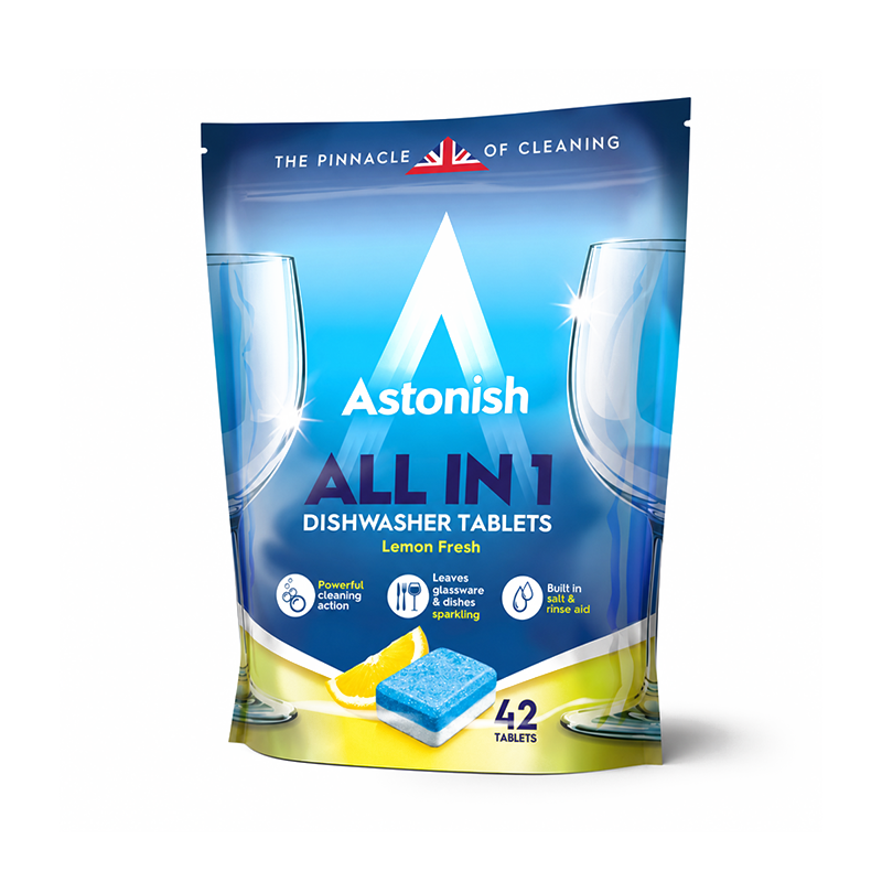 Astonish Powerful Cleaning All In 1 Dishwasher Tablets Lemon Fresh Salt & Rinse Aid