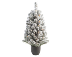 Kaemingk Snowy Imperial Pot Tree 90cm White/Warm White