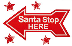 Premier Santa Stop Here Arrow 28 x 40cm