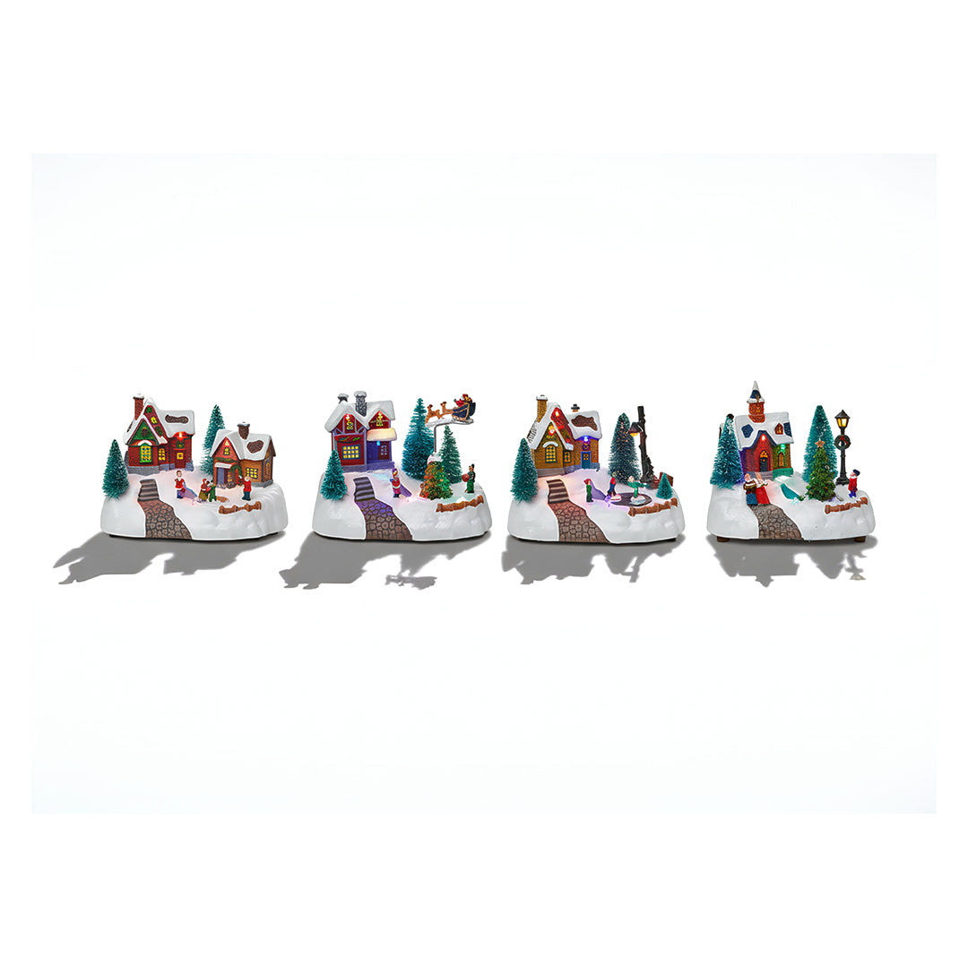 Premier Animated Christmas House 14cm LED Holiday Decoration Display