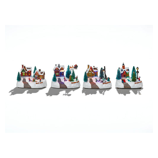 Premier Animated Christmas House 14cm LED Holiday Decoration Display