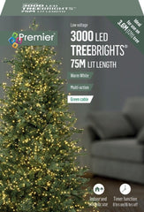 Premier 3000 LED Multi Action Treebrights With Timer White/Green Cable