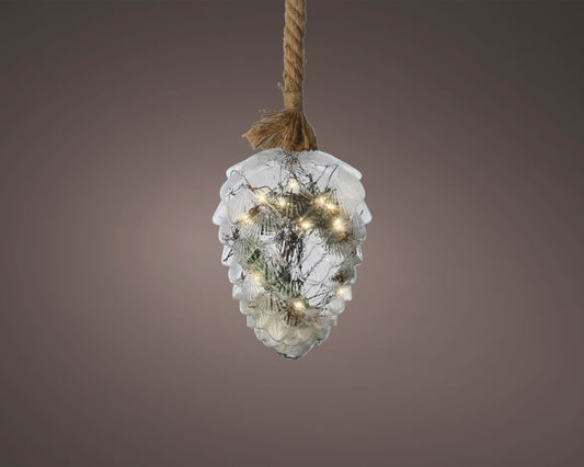 Lumineo Micro Led Pinecone Silver/Warm White 21L