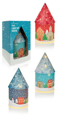 Premier Assorted Lit Paper Houses Christmas LED Decoration Ornament