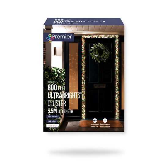 Premier 800 LED Rose Gold Ultra Bright Cluster Christmas Lights 5.5 Metre