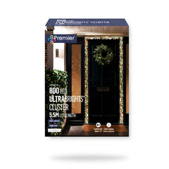 Premier 800 LED Rose Gold Ultra Bright Cluster Christmas Lights 5.5 Metre