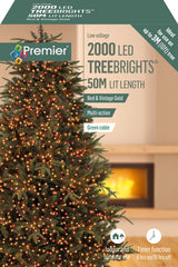 Premier 2000 LED Multi Action Treebrights With Timer Red & Vintage Gold/Green Cable