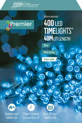 Premier 400 LED Multi Action Battery Operated TIMELIGHTS™ Blue/Green
