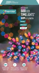 Premier 600 LED Multi Action Battery Operated TIMELIGHTS™ Rainbow/Green