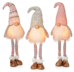 Premier Standing Gnome With LED Pink Grey 50cm Battery Operated