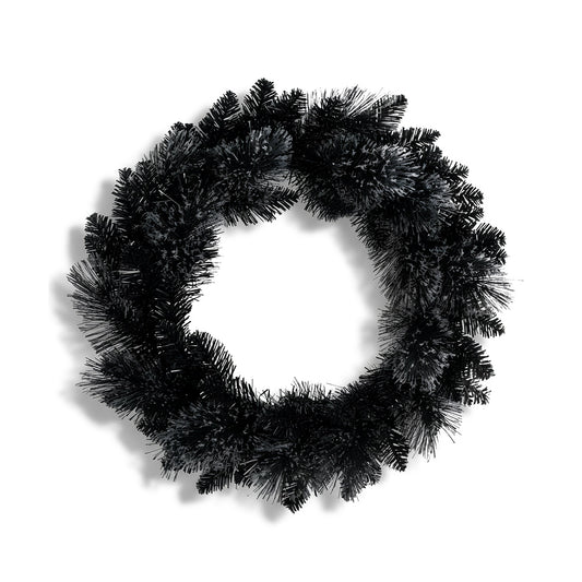 Premier Black Tipped Christmas Wreath 50cm Artificial Festive Door Decoration