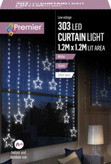 Premier Pin Wire Star V Curtain 1.2m 303 Rainbow LEDs