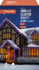 Premier 3000 LED Multi Action Cluster Brights With Timer Rainbow/Green Cable