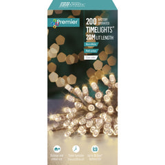 Premier 50 LED Multi Action Battery Operated TIMELIGHTS™ White/Clear Cable