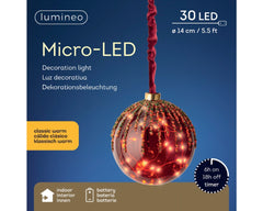 Kaemingk 14cm Micro Led Ball Christmas Red Classic Warm