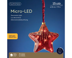 Lumineo Micro LED Star Christmas Red 20cm Classic Warm
