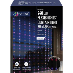Premier 240 LED Flexibrights Curtain Lights 2x1.5m Rainbow Indoor Outdoor Decor