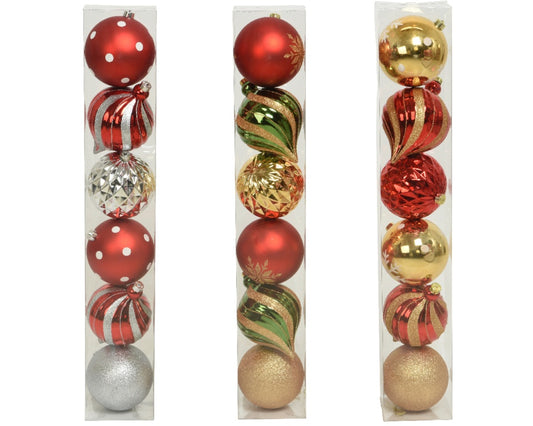Kaemingk Shatterproof Baubles 15cm Assorted Christmas Tree Ornaments Decor