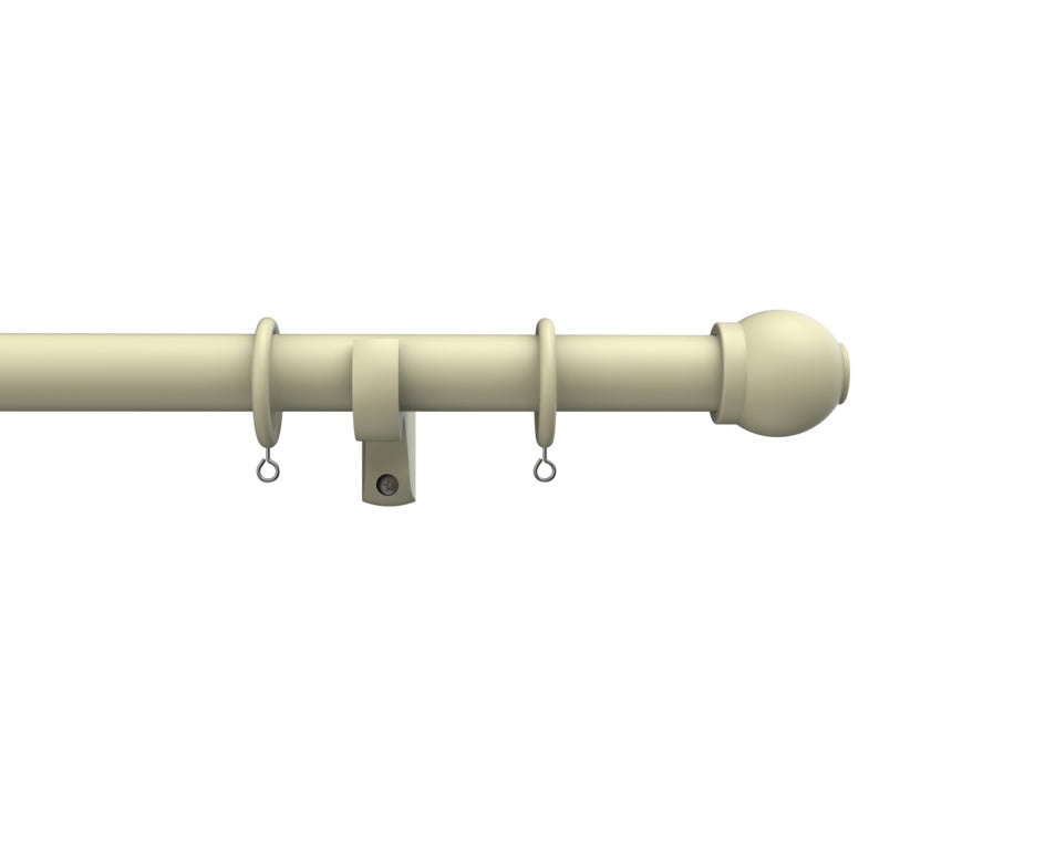 Universal Wood Pole Kit Ball Finial 180cm Cream