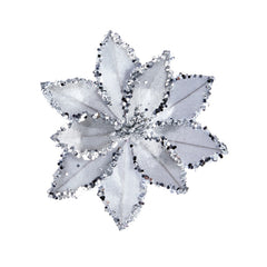 Premier Beaded Poinsettia On Clip Pink 20cm