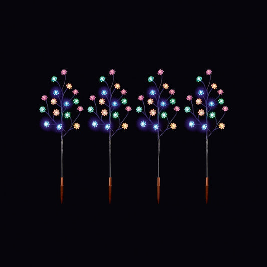Premier Lotus Path Lights 80 LEDs Multi Coloured 60cm Set 4