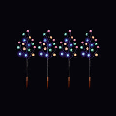 Premier Lotus Path Lights 80 LEDs Multi Coloured 60cm Set 4