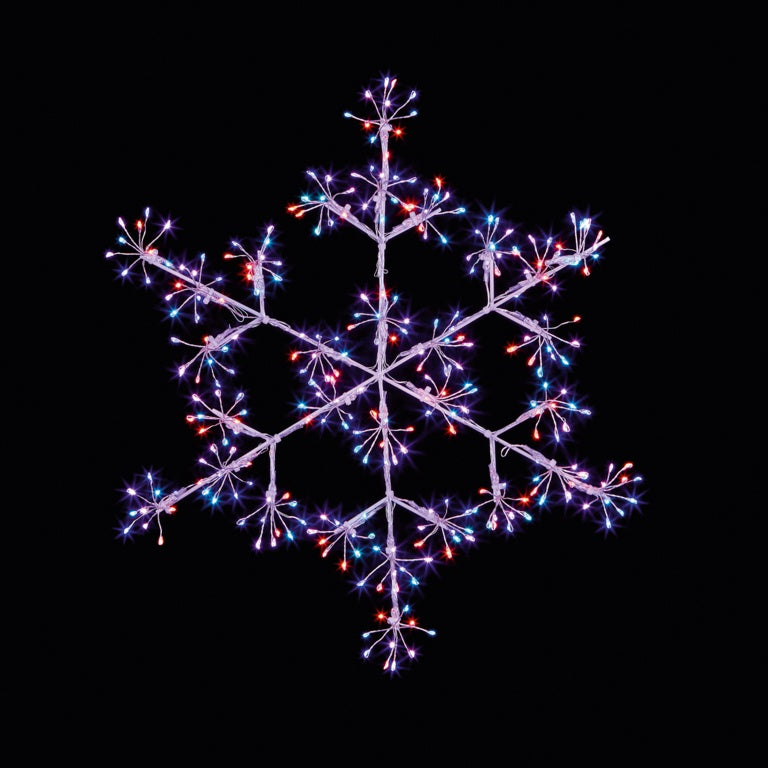 Premier White Snowflake With Rainbow LEDs 45cm 600 Lights