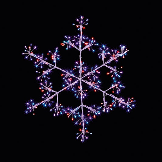 Premier White Snowflake With Rainbow LEDs 45cm 600 Lights