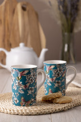 Price & Kensington Hummingbird Floral Teal Mug 300ml