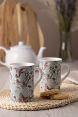 Price & Kensington Hummingbird Floral Mug Duckegg Blue 300ml