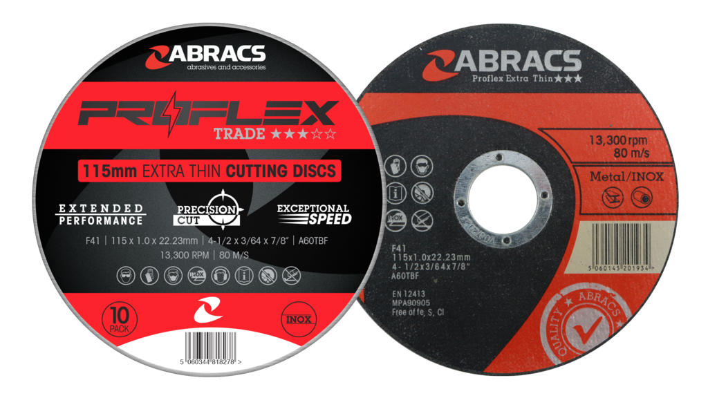 Abracs Proflex Extra Thin Cutting Discs Pack 10 115mm