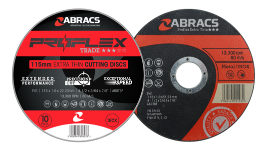 Abracs Proflex Extra Thin Cutting Discs Pack 10 115mm