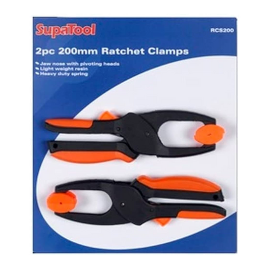 SupaTool Ratchet Clamps 2 x 200mm